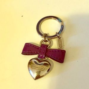 C O A C H- Purple bow & Heart keychain